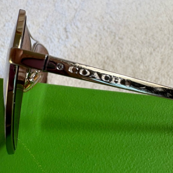 COACH Sunglasses-Shiny Light Gold-Preowned, Good Condition-Lens are Scratched - Picture 7 of 10